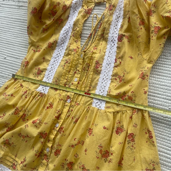 ASOS DESIGN lace insert mini smock dress in floral print size 8 - Picture 10 of 12